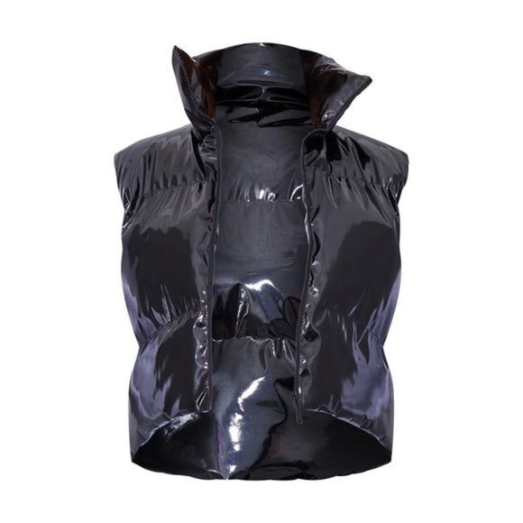 PrettyLittleThing Vinyl Padded Vest | 0 - Picture 9 of 10